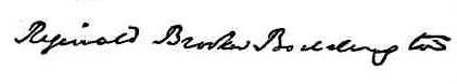 Signature of Reginald Brook Boddington, b.1809